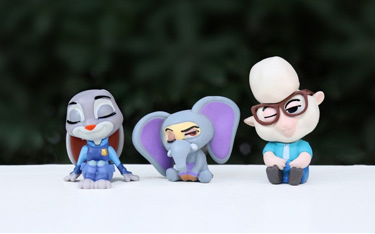 Série Zootopia Desenho Animado Fofo Boneco 'Sentado Quietamente' Modelo Artesanal de Mesa Decoração de Carro Pequenos Enfeites Figuras Colecionáveis