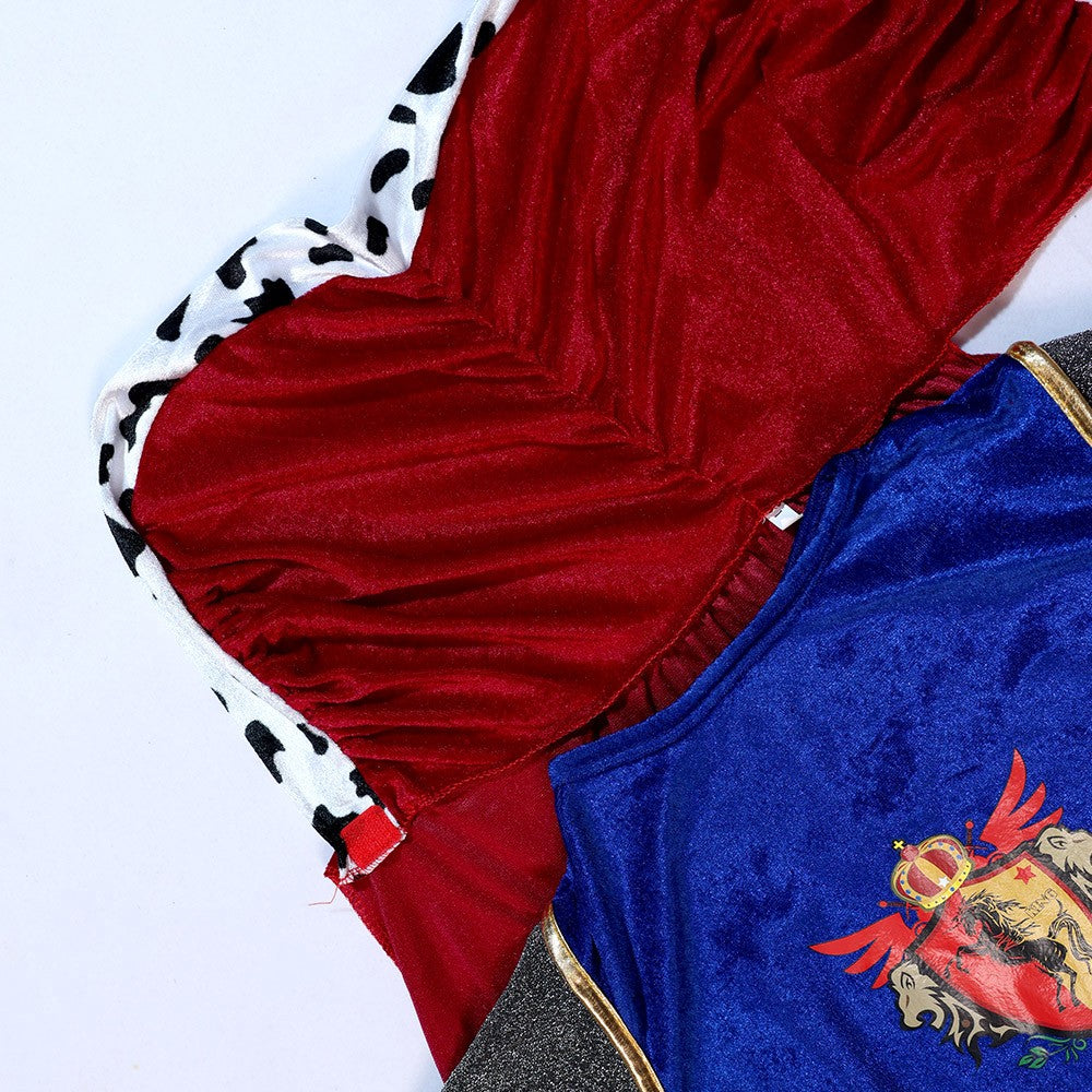 Boy King Prince Role Playing Costume Royal Set Prince Crown Cloak Halloween Birthday Makeup Party Gorgeous Dress Up No scepter