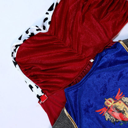 Boy King Prince Role Playing Costume Royal Set Prince Crown Cloak Halloween Birthday Makeup Party Gorgeous Dress Up No scepter