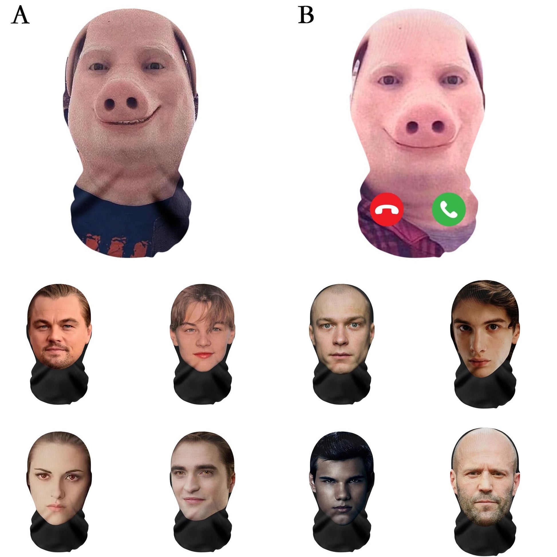 John Pork Smiling Interesting 3D Printed Seamless Mask Head Cover Party Cosplay Props UV Protection Shield Ronaldo Pattern Gift