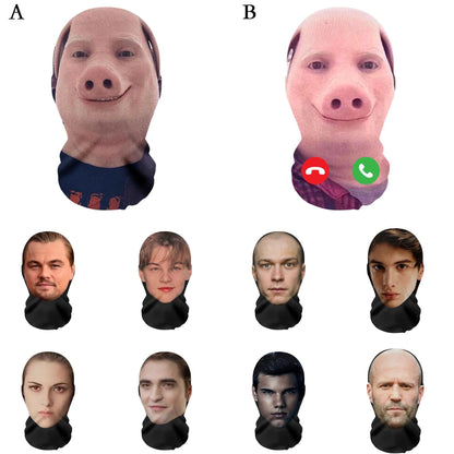 John Pork Smiling Interesting 3D Printed Seamless Mask Head Cover Party Cosplay Props UV Protection Shield Ronaldo Pattern Gift