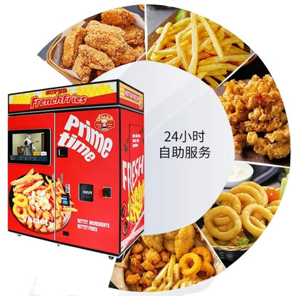 Máquina Totalmente Automática Inteligente de Batata Frita Máquina Comercial de Venda de Batata Frita Máquina de Venda Automática 24 Horas sem Atendente