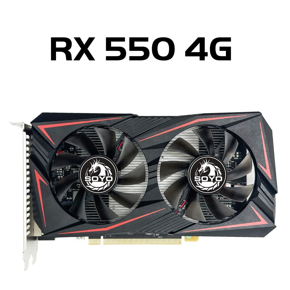 Placa de Vídeo SOYO AMD GPU Radeon RX 550 4G GPU RX 560 GDDR5 Componentes para PC Gaming R9 370 R7 350 RX550
