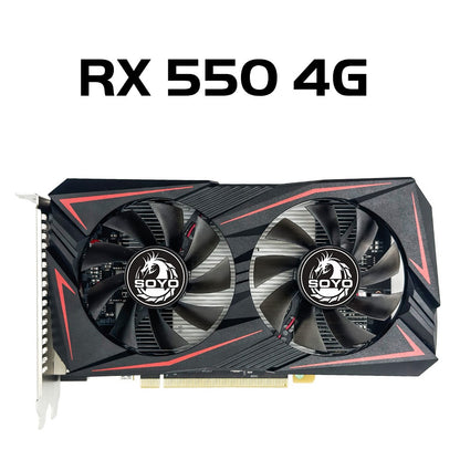 Placa de Vídeo SOYO AMD GPU Radeon RX 550 4G GPU RX 560 GDDR5 Componentes para PC Gaming R9 370 R7 350 RX550