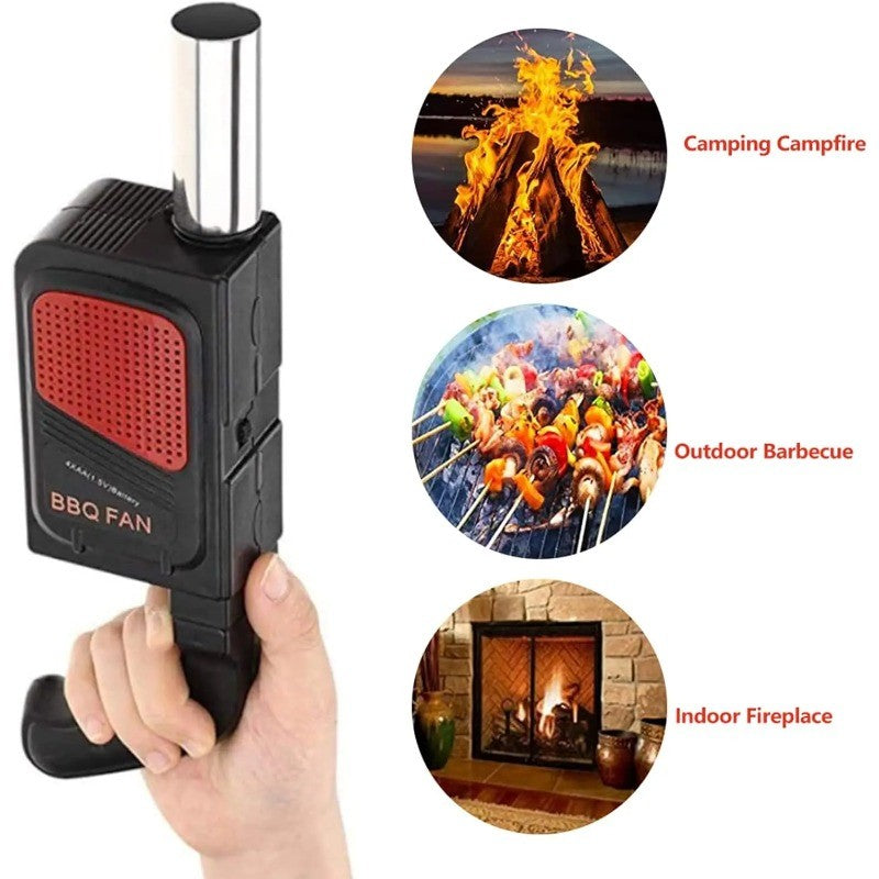Outdoor Camping Picnic Barbecue Air Blower Portable Handheld Electric BBQ Cooking Fan Air Blower Fire Bellows Tool
