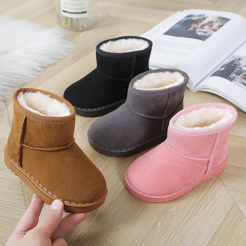 Children Snow Boots for Boys Girls Little Toddler Kids Thermal Boots Ankle Warm Classic Suede Flock Fabric Fashion Autumn Winter