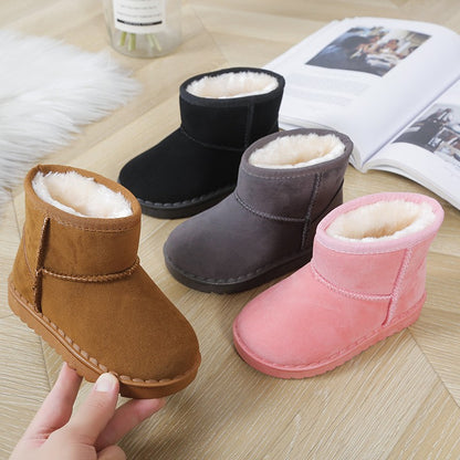Children Snow Boots for Boys Girls Little Toddler Kids Thermal Boots Ankle Warm Classic Suede Flock Fabric Fashion Autumn Winter