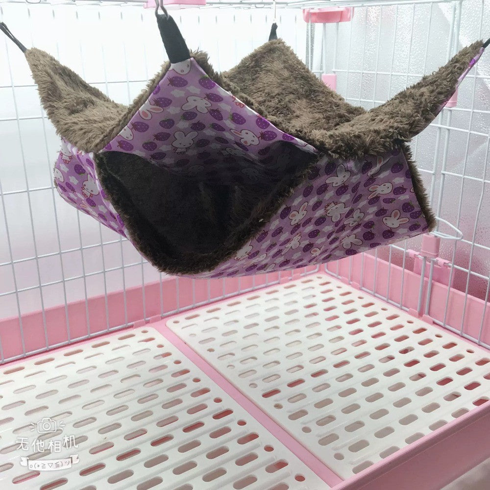 Rede de Dormir Quente para Animais de Estimação, Camada Dupla de Pelúcia Grossa, Rede para Hamster, Chinchila, Porquinho-da-Índia, Furão, Bolsa de Dormir, Gaiola Suspensa para Hamster