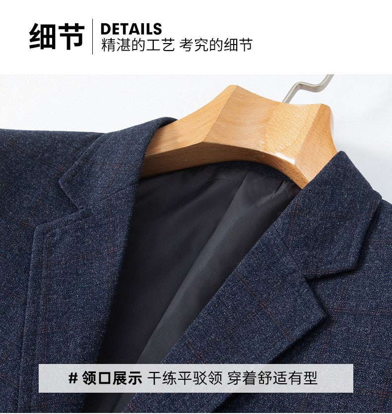 New Men's Blazer Fashion Middle-aged Business Casual Professional Wear Casual Loose British Style Sub-trend Four Seasons Suit
