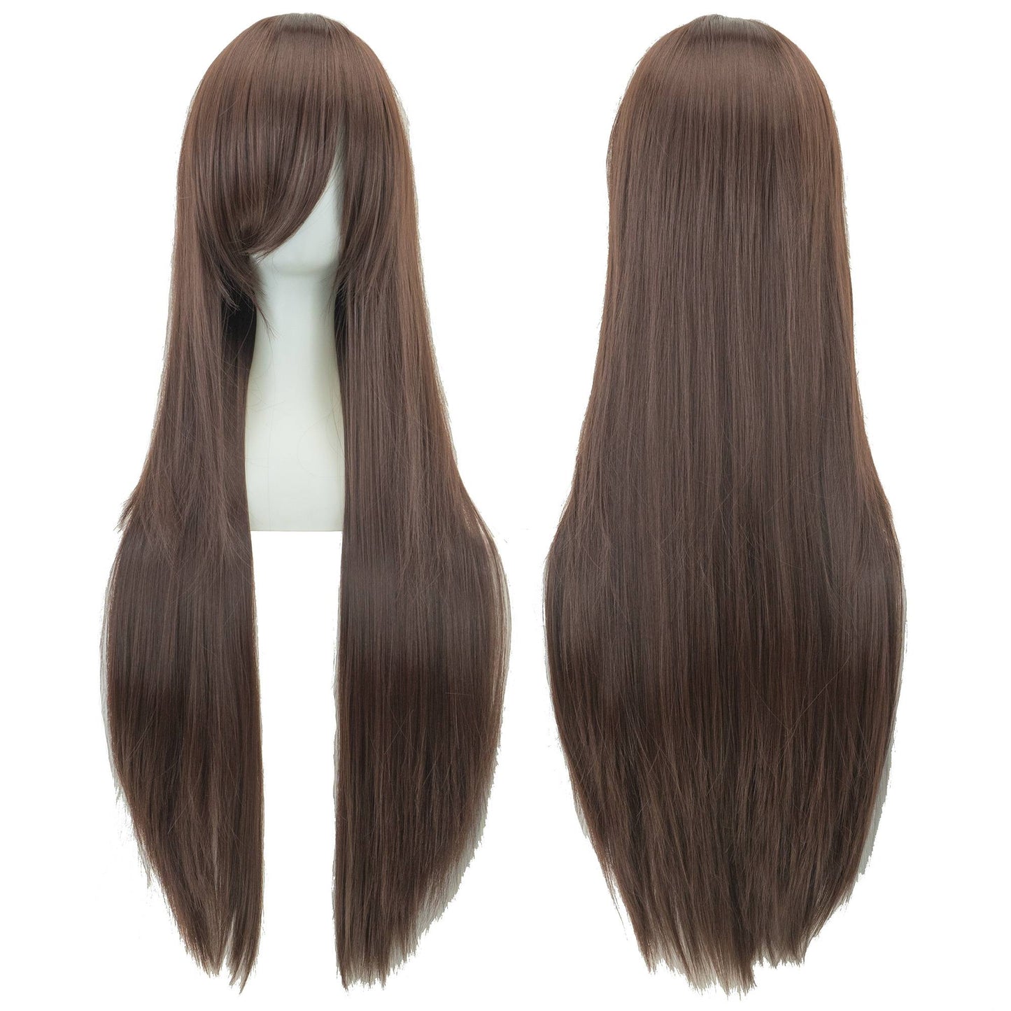 Soowee 80cm Cabelo Sintético Comprido Branco Roxo Perucas Cosplay Festa Preto Cabelo Liso Peruca Postiça para Mulheres