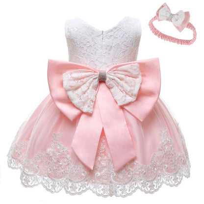 LZH Baby Girl Dress Newborn Clothes Princess Dress+Headwear For Toddler Birthday Wedding Christening Infant Party Christmas Gown
