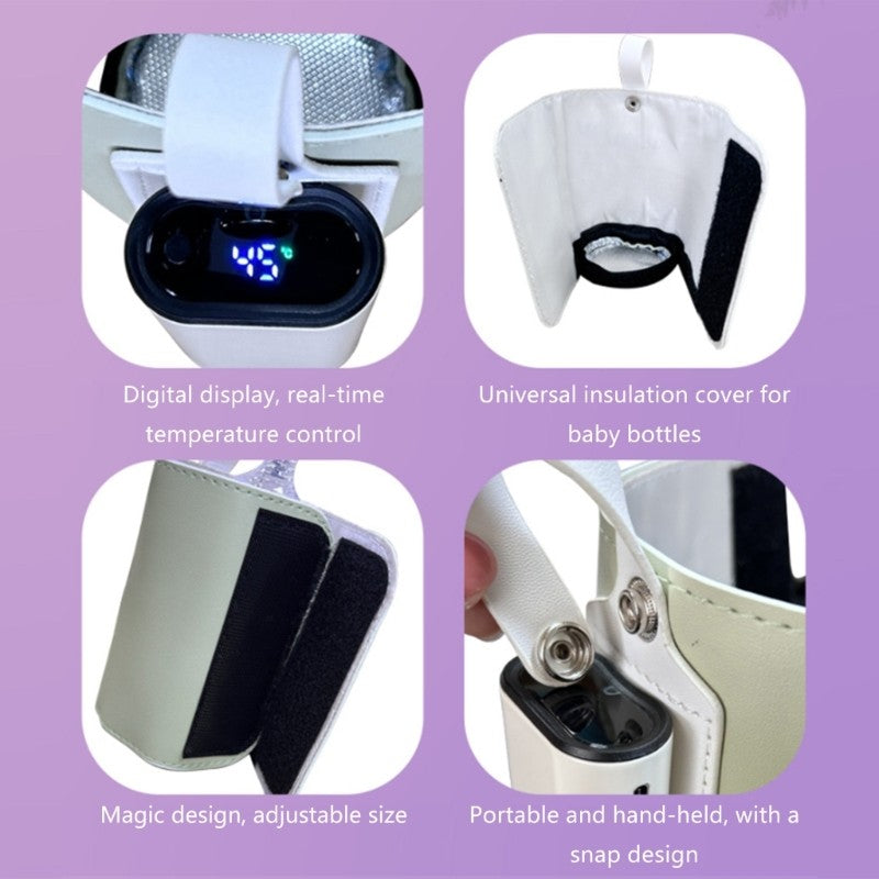 J15U Adjustable Baby Bottle Warmer Bag Case Heat Preservation Sleeve Cordless Design