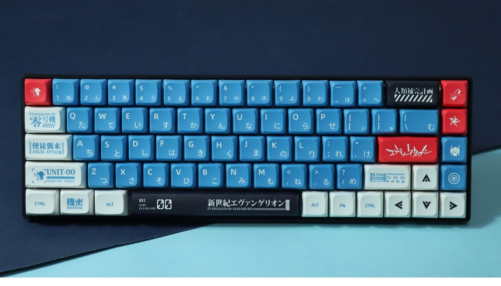 Keycaps Personalizadas Tema Eva Animação Japonesa Perfil XDA PBT Sublimação para Teclado Mecânico com Switch MX GMK