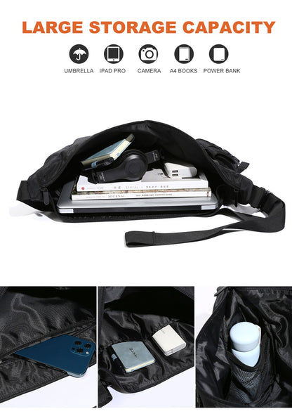 MOYYI INS Korean Style Men Messenger Bags Women Travel Casual Large Hobo Bag Waterproof Nylon Laptop Crossbody Shoulder Bag