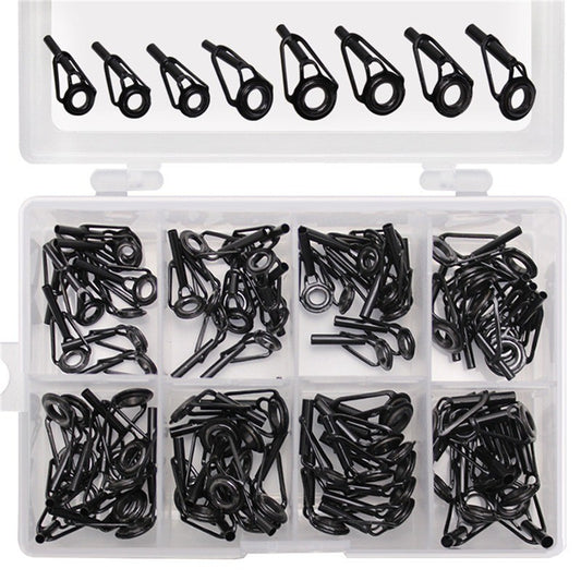 8/80pcs/Box Fishing Rod Guide Tip Repair Kit Set DIY Eye Rings Stainless Steel Frames Ceramics TS Line Guide Ring
