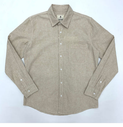 Sold Color Mens Cotton Linen Shirts Harajuku Casual Simple Comfortable Long Sleeve Loose Buttons Blouses Shirt With Chest Pocket