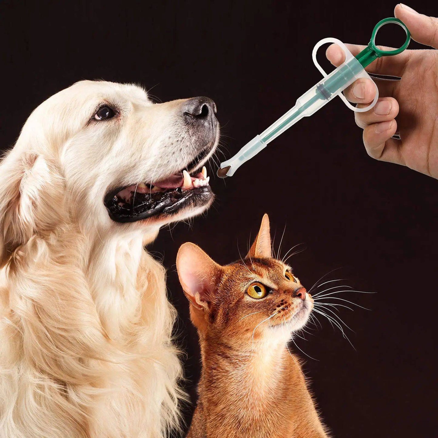 Empurrador de comprimidos tipo seringa de 3 peças para cães e gatos pequenos, dispensador de comprimidos para animais de estimação, aplicador de comprimidos macio