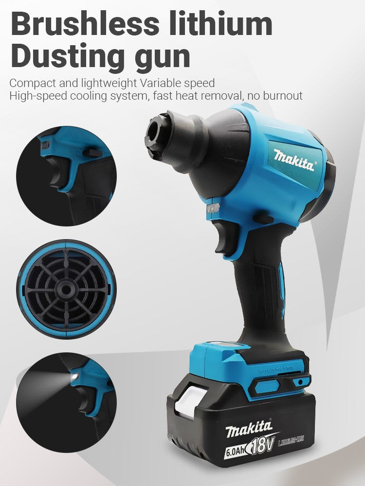 Soprador de Ar a Bateria Makita DAS180 Brushless para Remoção de Poeira com Bico 18V Ferramenta Multifuncional de Limpeza e Inflador