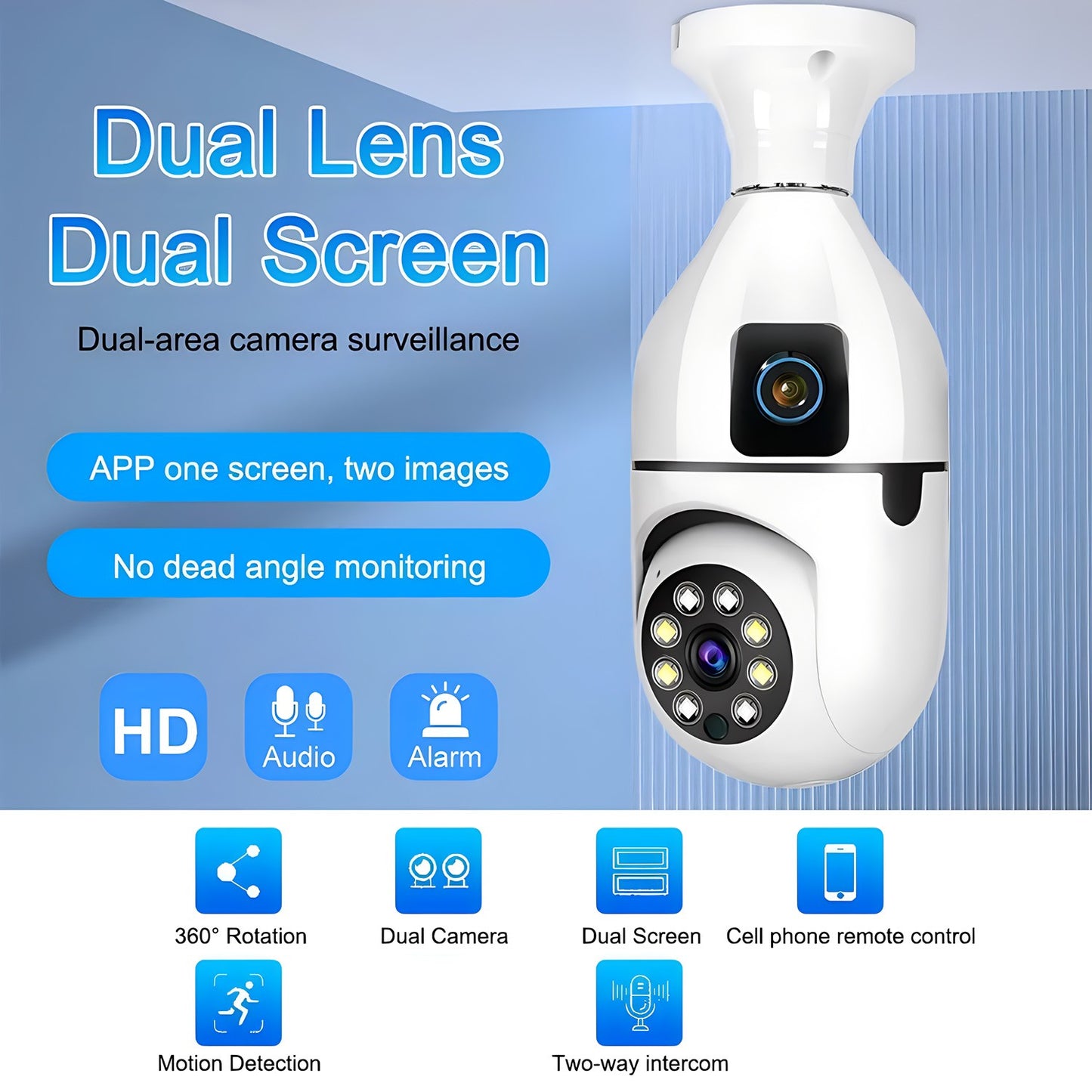 HD 1080P 2.4G Wifi Surveillance Camera Outdoor Dual Lens Dual Screen Security Protection Camera Video Surveillance Camera