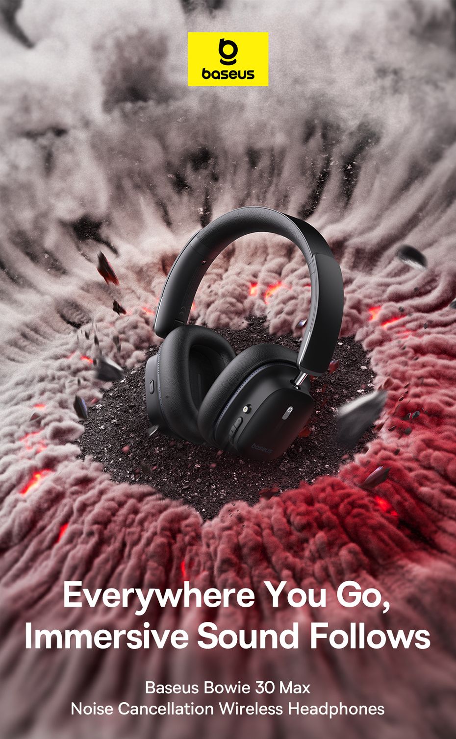 Baseus ANC Wireless Headphone Hi-Res LDAC Headset Bluetooth 5.4 BISA Pro Spatial Audio 50mm Driver Overhead Earphone Bowie 30Max