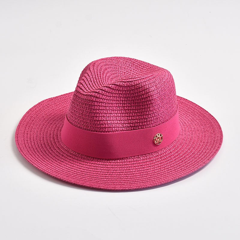Summer Straw Hats for Women Men Panama Travel Beach Sun Hat Ribbon Decoration Elegant Luxury Jazz Hat