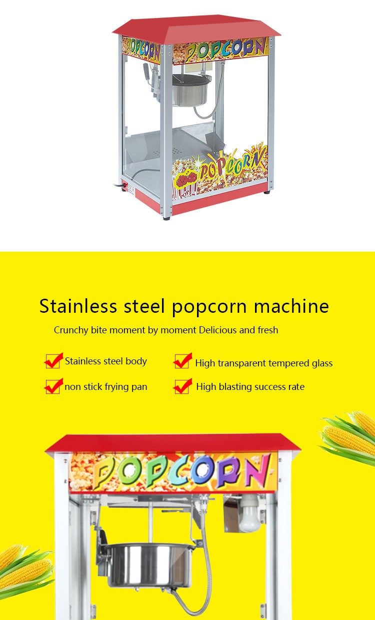 Máquina de Pipoca Comercial Máquina de Venda Automática de Pipoca Elétrica Máquina de Fazer Pipoca Estilo Cinema Automática
