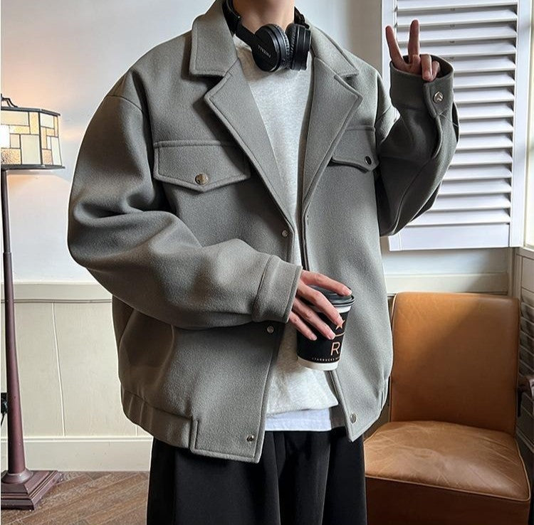 Men's Plus Size Winter Coat 3XL 5XL 300lbs Heavy Thick Wool Blend Trench Coat Vintage British Style Casual Pilot Jacket