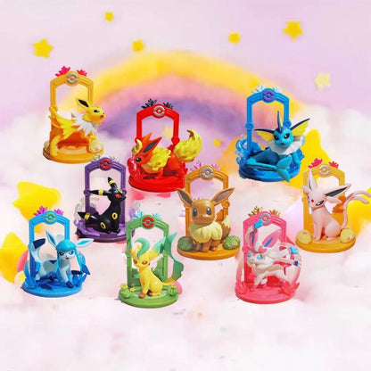 Pokémon Eevee, Vaporeon, Flareon, Espeon, Umbreon, Leafeon, Glaceon, Sylveon, Jolteon - Figura de Ação Surpresa (Blind Box) - Presente Autêntico