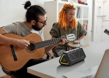 Caixa de Som Bluetooth Externa MLOVE P3, 40W de Potência de Saída Bluetooth 5.3, Som Estéreo IPX7 à Prova D'água, Cartão Micro SD, Luz RGB