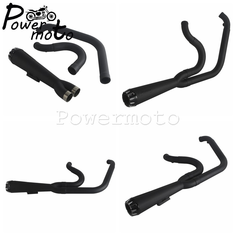 2-into-1 Full Systems Exhaust Motorcycle Complete Muffler For Harley  M8 Touring Road Glide CVO Street Electra Glide Road King