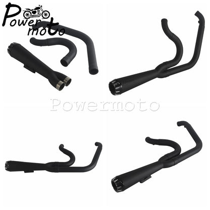 2-into-1 Full Systems Exhaust Motorcycle Complete Muffler For Harley  M8 Touring Road Glide CVO Street Electra Glide Road King