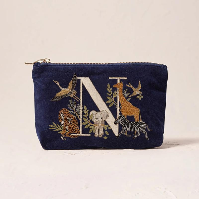 Fashionable Portable Makeup And Cosmetic Tool Storage Animal Pattern Printed Velvet Fabric Large Capacity Cosmetic Bag