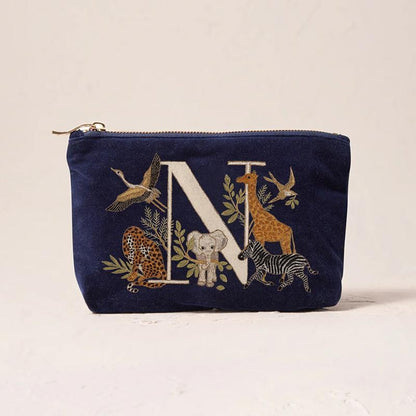 Fashionable Portable Makeup And Cosmetic Tool Storage Animal Pattern Printed Velvet Fabric Large Capacity Cosmetic Bag