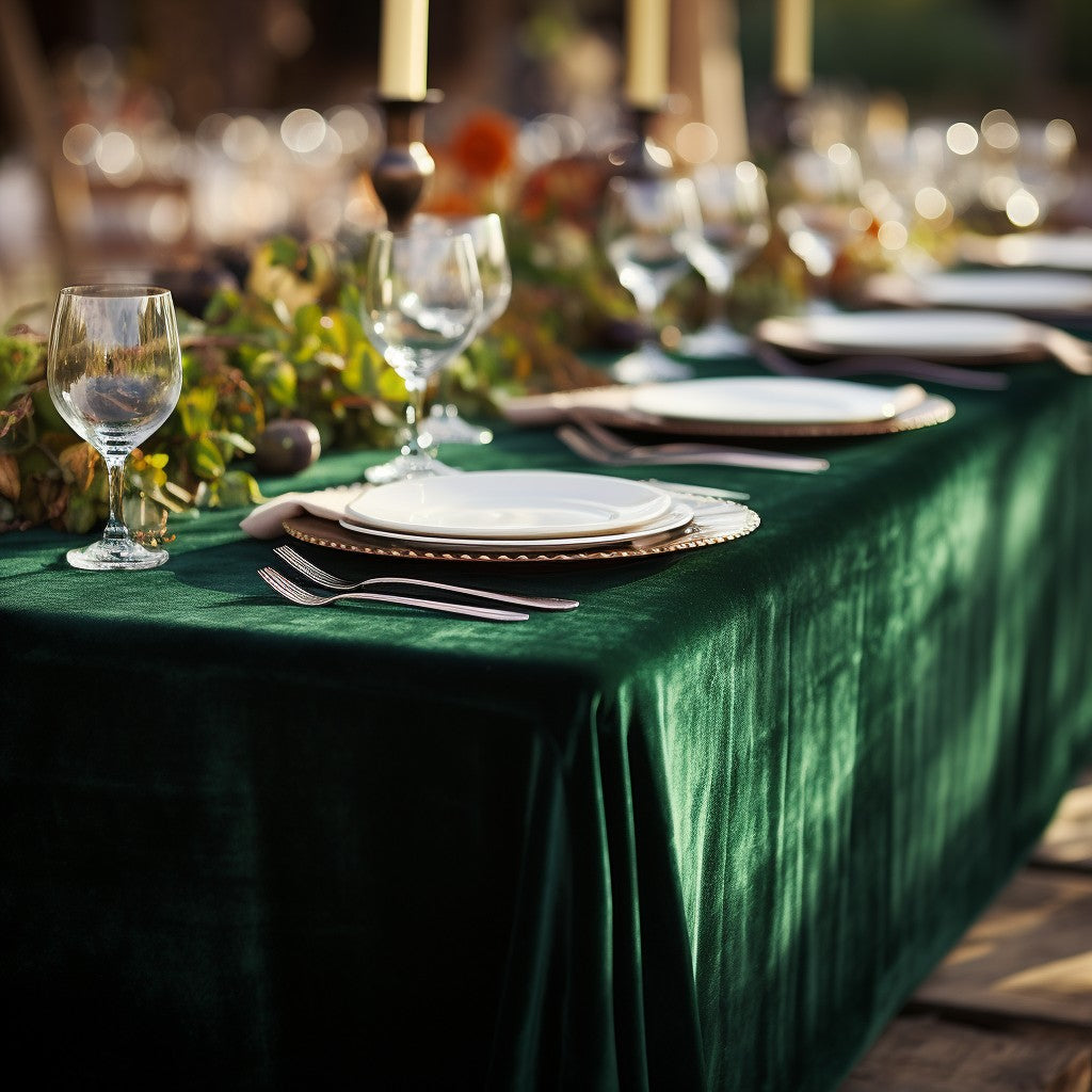 1 PC Luxury Velvet Rectangular Tablecloth Soft And Durable, Elegant Table Setting, Wedding Party, Christmas, Themed Party