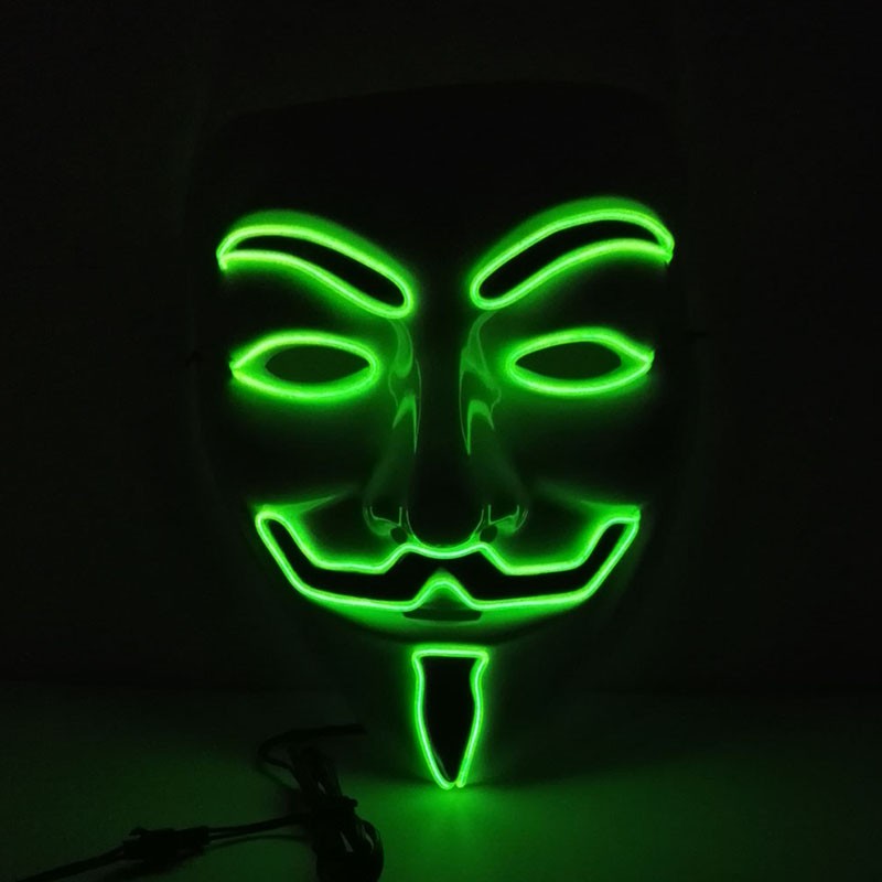 Halloween LED Vendetta Mask Night Club Carnival Party Festival Decoration Cosplay Vendetta Guy Fawkes Mascara Glowing V Mask