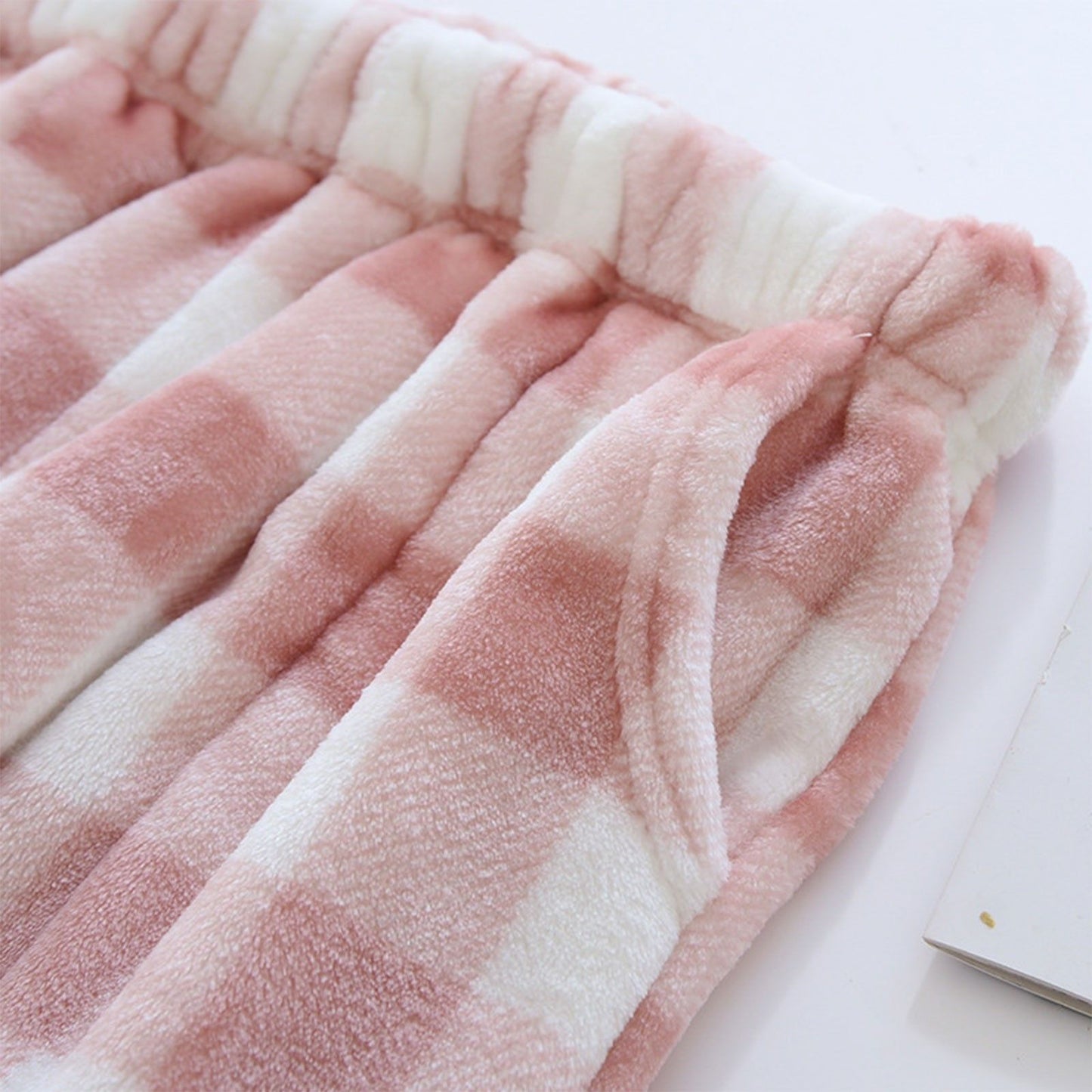 Women Pajama Pants Yoga Pants Elastic Waist Fuzzy Fleece Plaid Bottoms Soft Lounge Sleepwear With Pockets Plush Pajamas Pants