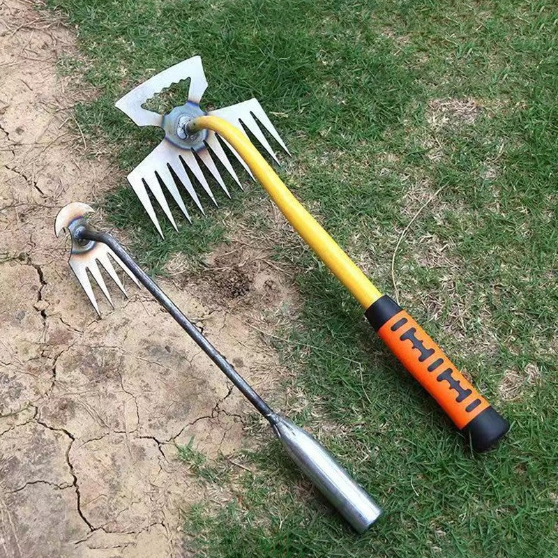 Manganese Steel Weeding Rake Double-end Rake Shovel Multi-purpose Digging Vegetables Loosen Soil Gardening Planting Hand Tools