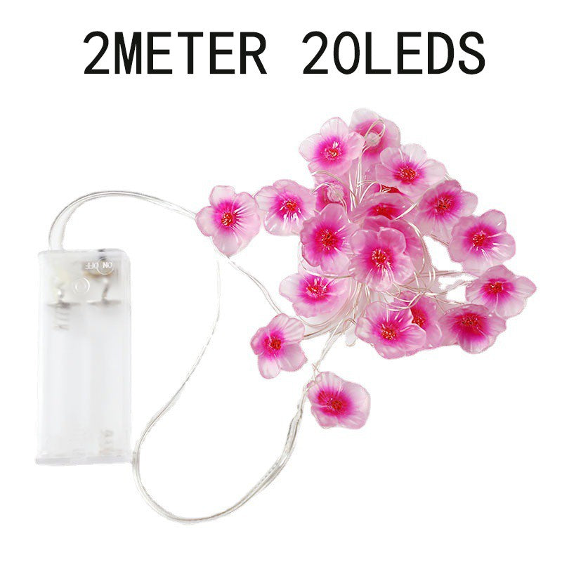 Cherry Blossom String Light Garland Artificial Flower Vines Fairy Lights for Christmas Wedding Party Bedroom Decoration