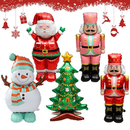 1pc Large Christmas Standing Foil Balloons Christmas Tree Santa Claus Snowman Nutcracker Christmas Foil Balloon New Year Balloon