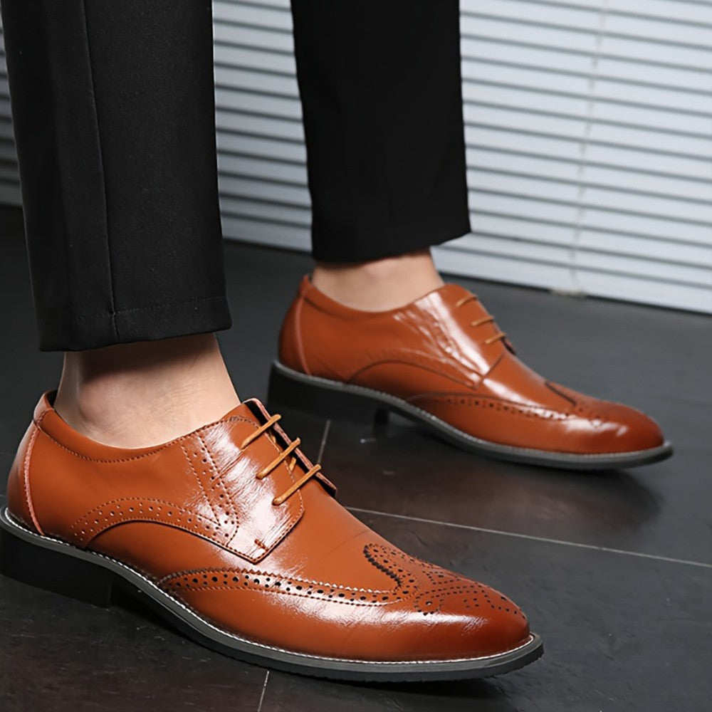 Men's Business Dress Shoes Pointed Toe Lace-Up Oxfords (Large Sizes Available)