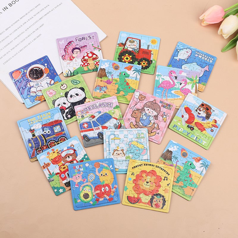 10/15/20/30/50pcs Mini Cartoon Animal Paper Jigsaw Puzzles Gifts Birthday Christmas New Year Party Rewards Pinata Fillers Random