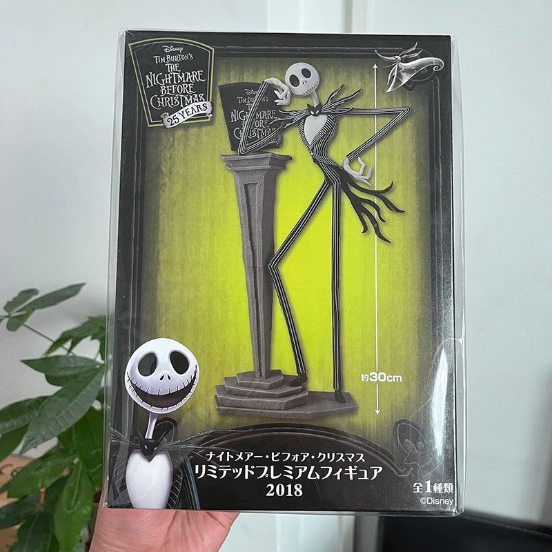 O Pesadelo Antes do Natal Jack Skellington Action Figure 12 Rostos Jack Jack Cadeira Versão Especial Modelo de Brinquedo Presente de Halloween