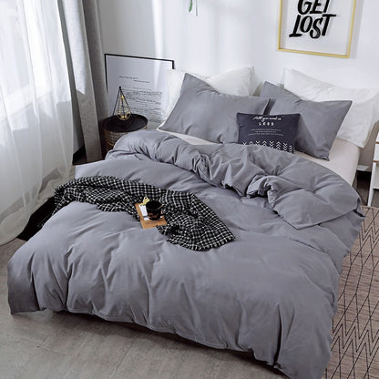 Capa de Edredom Nórdica Lixada Cor Sólida 220x240 Solteiro Casal Queen King Conjunto de Roupa de Cama Simples Fronha Roupa de Cama (Sem Lençol)