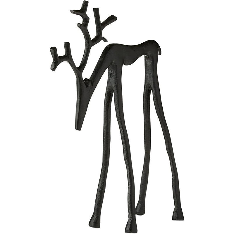 1pc Classic Elegant Black Letter Deer Figurine - Christmas Tree Topper & Year-Round Decor, Durable Plastic Home Gift