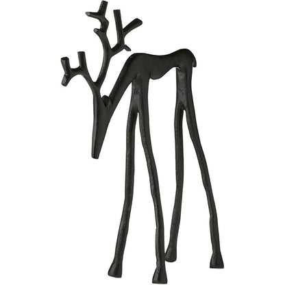 1pc Classic Elegant Black Letter Deer Figurine - Christmas Tree Topper & Year-Round Decor, Durable Plastic Home Gift