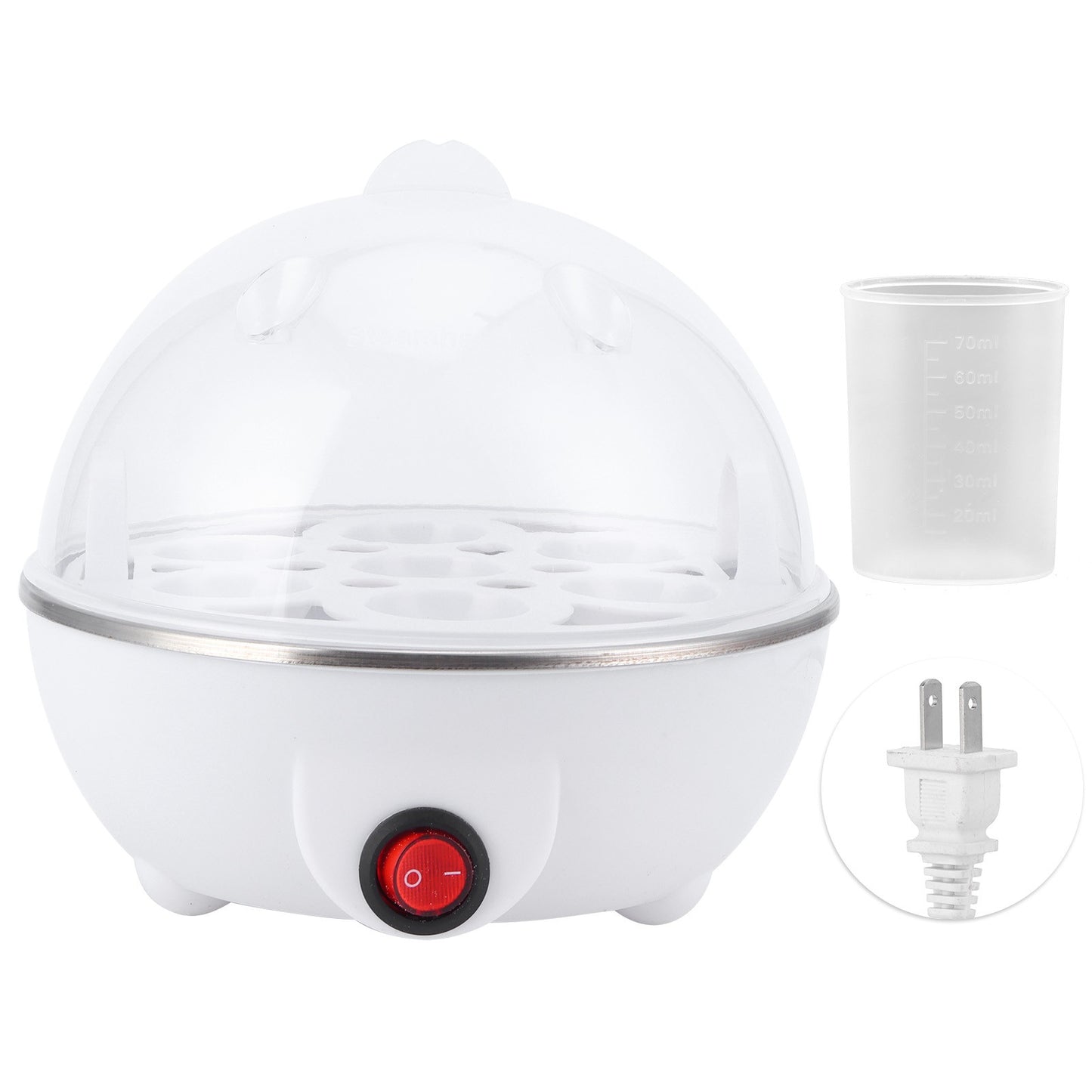 Panela Elétrica de Ovos para Uso Doméstico, Cozedor de Ovos para Café da Manhã, Mini Panela de Ovos Multifuncional, Vaporizador de Camada Única para Cozinha