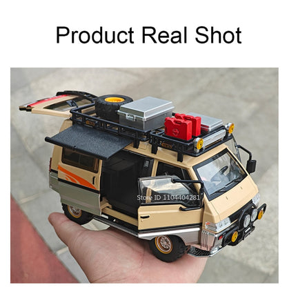 1:24 Mitsubishi Delica H2 Carro de Brinquedo de Liga Leve com Portas Abertas, Som, Luz, Fricção, Miniatura Veículo Presente de Aniversário para Menino