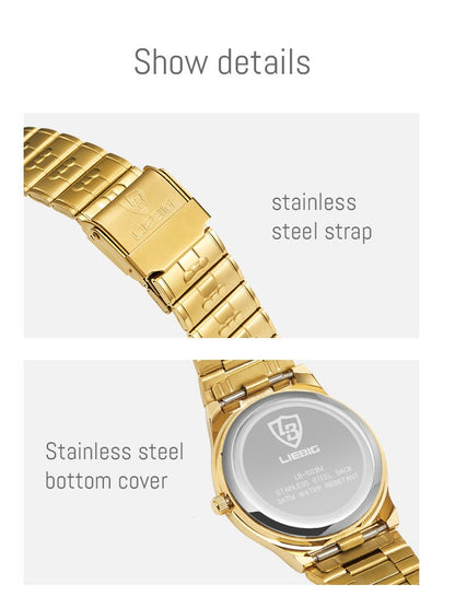 LIEBIG Fashion Quartz Wristwatch Women Men Luxury Full Steel 3Bar Waterproof Watches For Female Ladies Clock Relógio Feminino