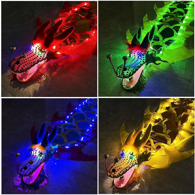 3Meters LED Glowing Dragon Poi With Dragon Head Chinese Dragon Dance Outdoor Fitness Juggling LED Dragon Stream Props