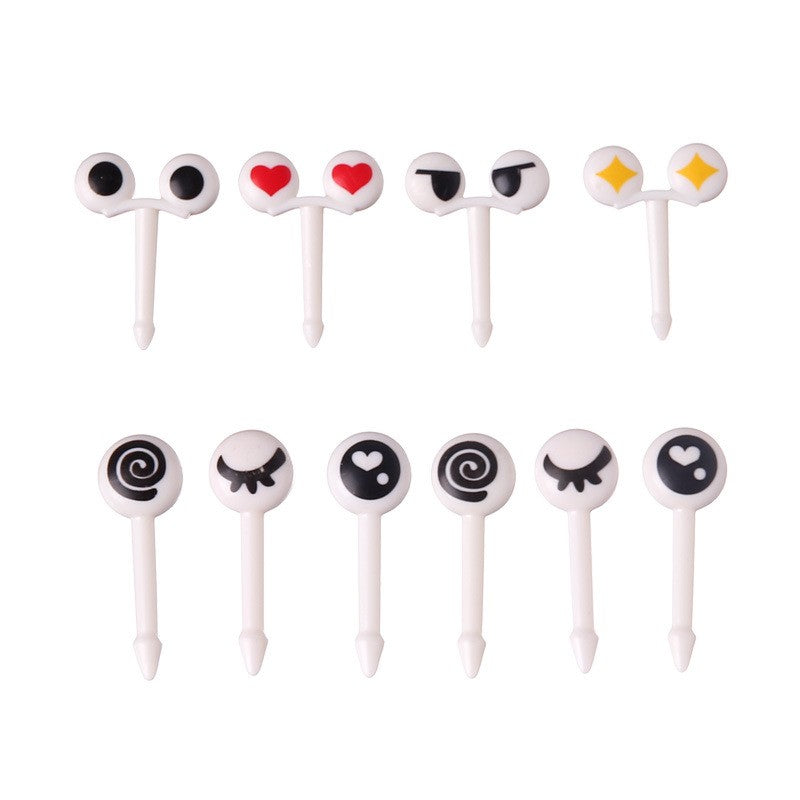 10/30/50 unidades de Mini Espetos Olhos de Desenho Animado Fofos Kawaii Caixa de Almoço Bento Palitos de Comida e Fruta Garfos Bastões de Buffet Decoração de Sanduíches